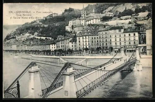 AK Grenoble, Pont suspendu, Quai Perrière et Sainte-Marie-d`en-Haut