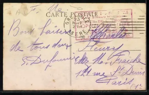 AK Grenoble /L`Isère, Le Pont suspendu et le Quai Perrière