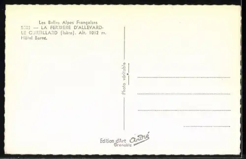 AK La Ferrière d`Allevard /Isère, Hôtel Baroz au Curtillard avec vue sur les montagnes alpines