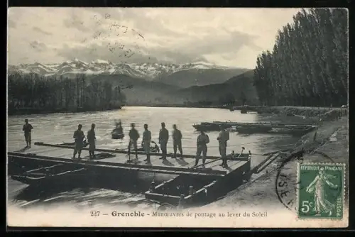 AK Grenoble, Manoeuvres de pontage au lever du Soleil