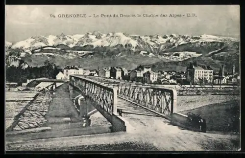 AK Grenoble, Le Pont du Drac et la Chaîne des Alpes