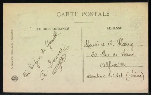 AK Grenoble, Rue Félix-Poulat, Hôtel et Galeries Modernes