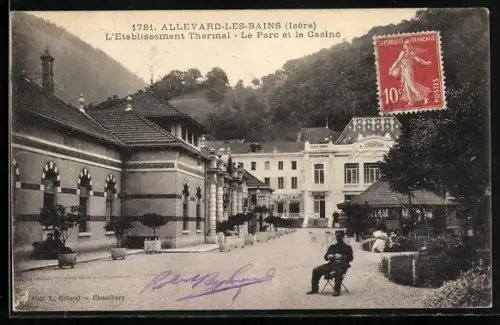 AK Allevard-les-Bains /Isère, L`Établissement Thermal, Le Parc et le Casino