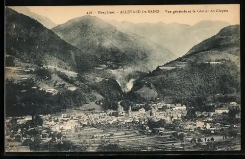 AK Allevard-les-Bains, Vue générale et le Glacier du Gleyzin