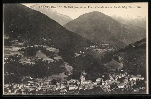 AK Allevard-les-Bains /Isère, Vue Générale et Glacier de Gleyzin