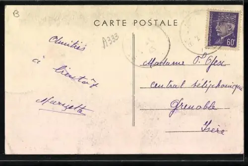 AK St-Lattier /Isère, Les Fauries avec pont ferroviaire et vue sur la rivière serpentine