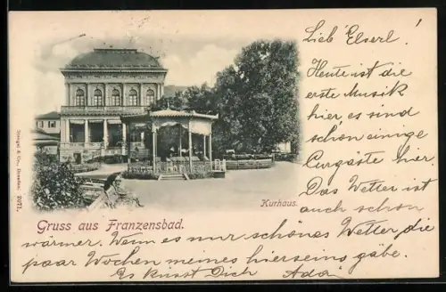 AK Franzensbad, Kurhaus im Sonnenschein