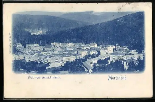 AK Marienbad, Blick vom Aussichtsturm
