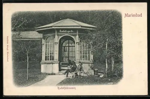 AK Marienbad, Rudolfsbrunnen