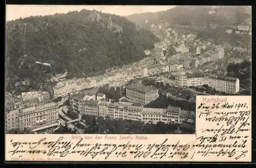 AK Karlsbad, Blick von der Franz Josefs-Höhe