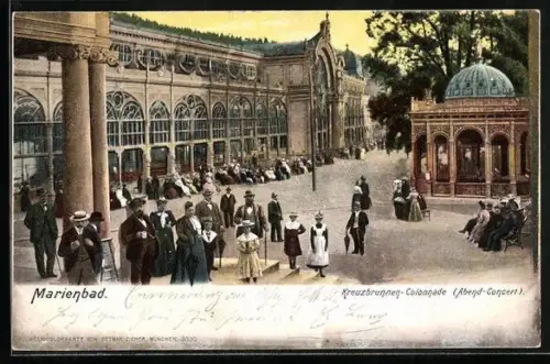 AK Marienbad, Abend-Concert an der Kreuzbrunnen-Colonnade