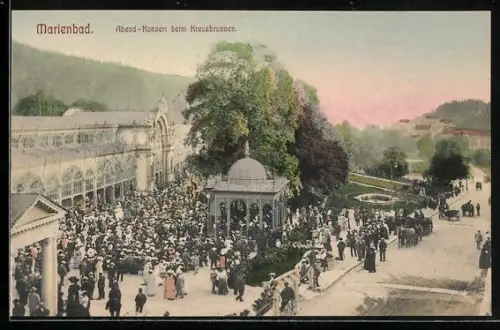 AK Marienbad, Abend-Konzert beim Kreuzbrunnen