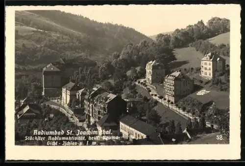 AK St. Joachimsthal, Panorama mit Strassenpartie