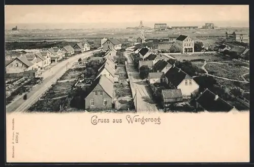 AK Wangeroog, Ortsansicht mit Umgebung aus der Vogelschau