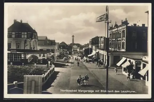 AK Wangerooge, Zedeliusstrasse mit Blick nach dem Leuchtturm
