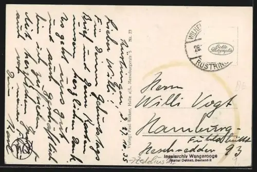 AK Wangerooge, Zedeliusstrasse mit Blick nach dem Leuchtturm