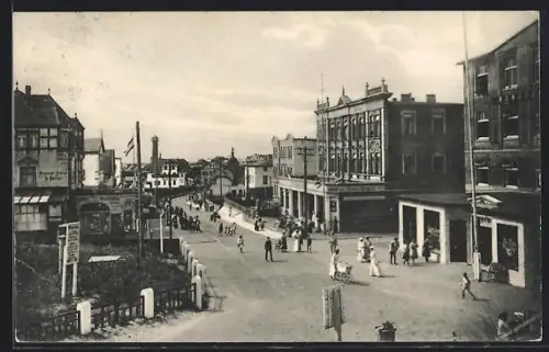 AK Wangerooge, Zedeliusstrasse mit Hotel Hanken und Hofbuchhandlung