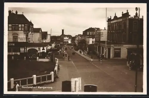 AK Wangeroog, Strassenpartie mit Hotel Hanken