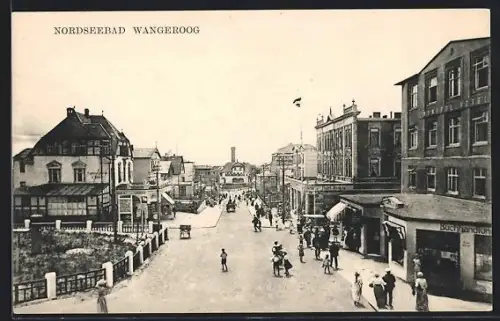 AK Wangeroog, Strassenpartie aus der Vogelschau