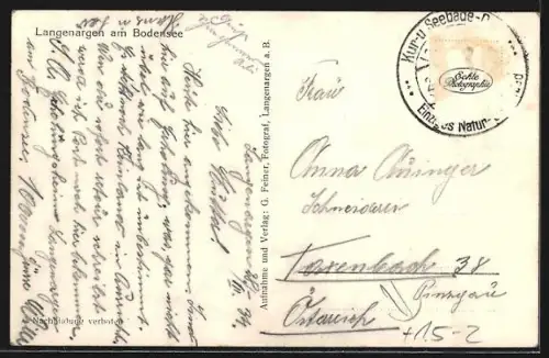 AK Langenargen am Bodensee, Ortsansicht mit Zeppelin