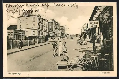 AK Wangerooge, Partie in der Zedeliusstrasse mit Agfa-Photogeschäft