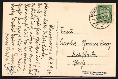 AK Wangerooge, Partie in der Zedeliusstrasse mit Agfa-Photogeschäft