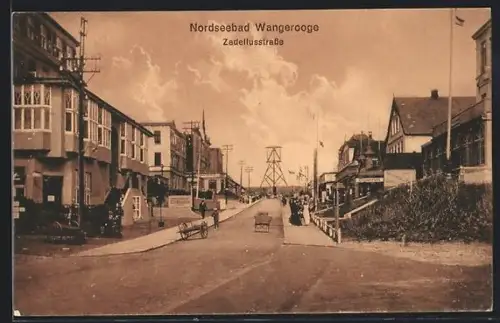 AK Wangerooge, Blick in die Zedeliusstrasse nach der Dünenbake