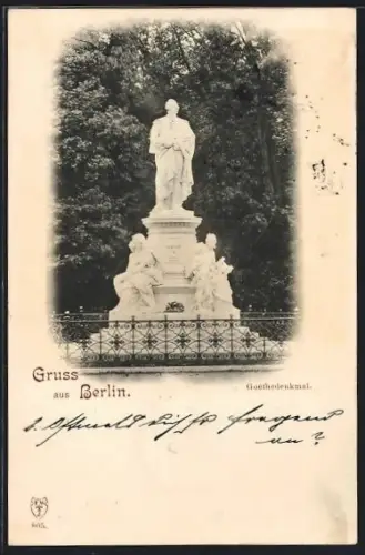 AK Berlin-Tiergarten, Goethedenkmal