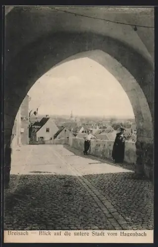 AK Breisach, Blick auf die untere Stadt vom Hagenbach