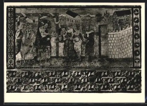 Foto-AK Deutscher Kunstverlag: Insel Reichenau /Oberzell, Stiftskirche St. Georg, Heilung des Wassersüchtigen