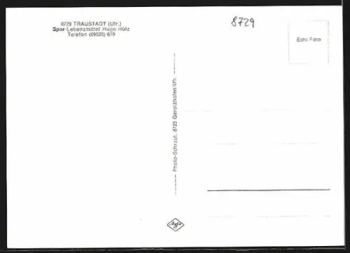 AK Traustadt /Ufr., Teilansicht, Zabelstein, Kriegerdenkmal, Verbandsschule