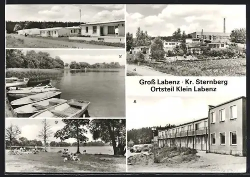 AK Gross Labenz /Sternberg, FDGB-Erholungsheim Willi Schröder, Klein Labenzer See, Badestrand