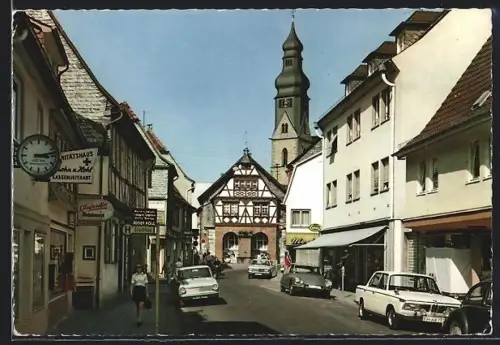 AK Hofheim im Taunus, Hauptstrasse mit Rathaus