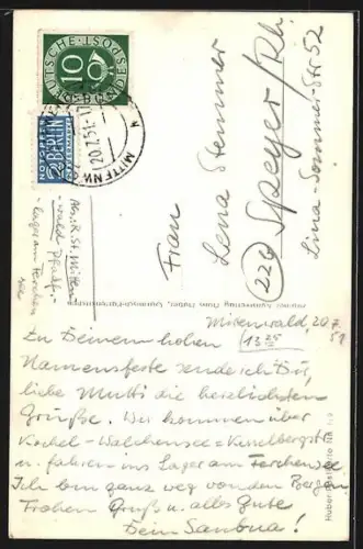 AK Mittenwald, Klotzdenkmal, Begründer der Mittenwalder Geigenbauindustrie