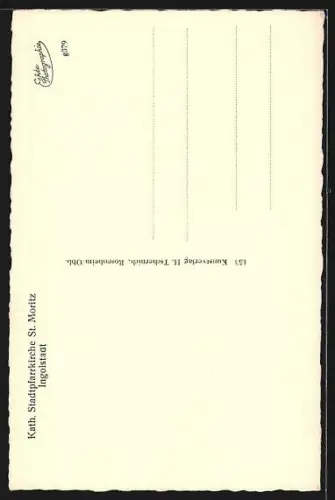 AK Ingolstadt, Kath. Stadtpfarrkirche St. Moritz, Innenansicht