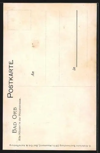 Künstler-AK Bad Orb, Alte Häuser in der Hauptstrasse