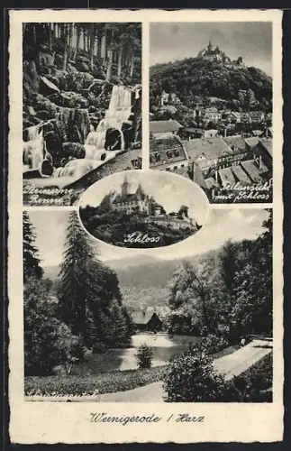 AK Wernigerode /Harz, Schloss, Steinerne Renne, Cristianstal