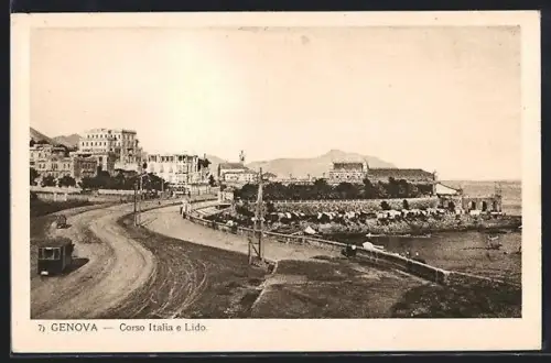 AK Genova, Corso Italia e Lido, Strassenbahn