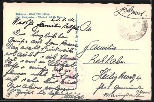 AK Budweis / Ceske Budejovice, Geschäfte am Hauptplatz