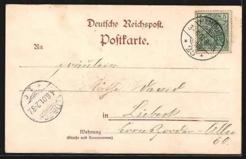 AK Hamburg-St.Georg, Strassenbahn und Geschäfte am Steindamm