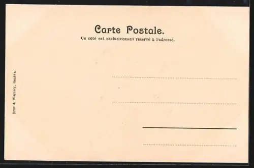 AK Genève, Rue du Mont-Blanc, Strassenpartie mit Strassenbahn