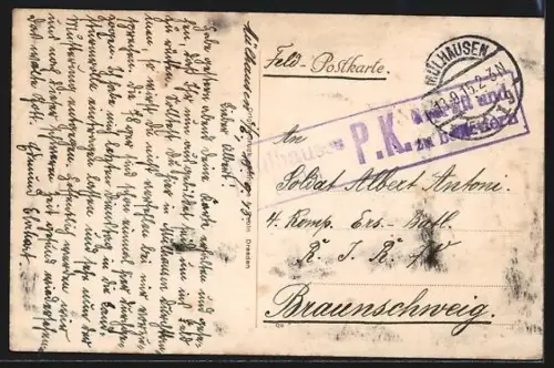 AK Mulhouse, Place de Nouveau Quartier, Strassenbahn