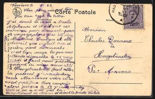 AK Verviers, Rue de Dison, Strassenpartie mit Strassenbahn