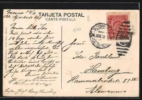 AK Mexico, Calle de Mariscala, Strassenbahn