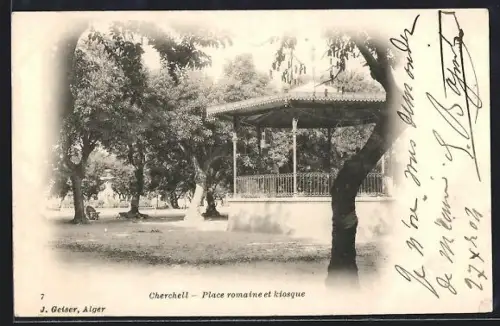AK Cherchell, Place romaine et kiosque