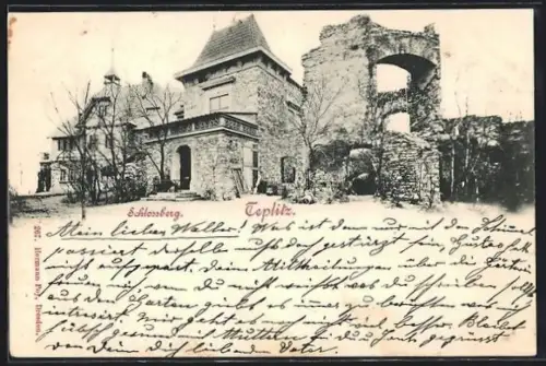 AK Teplitz, Schlossberg mit Ruine