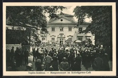 AK Teplitz-Schönau, Morgenkonzert im Schlossgarten-Cafe