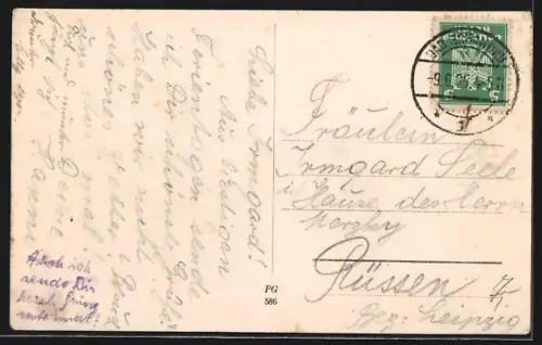 AK Herrnskretschen, Ortsansicht, Dampfer Saxonia