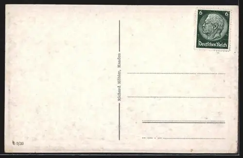 AK Kaaden a. Eger, Panorama mit Kirche