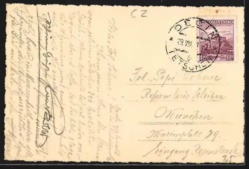 AK Tetschen a. Elbe, Schloss mit Brücke